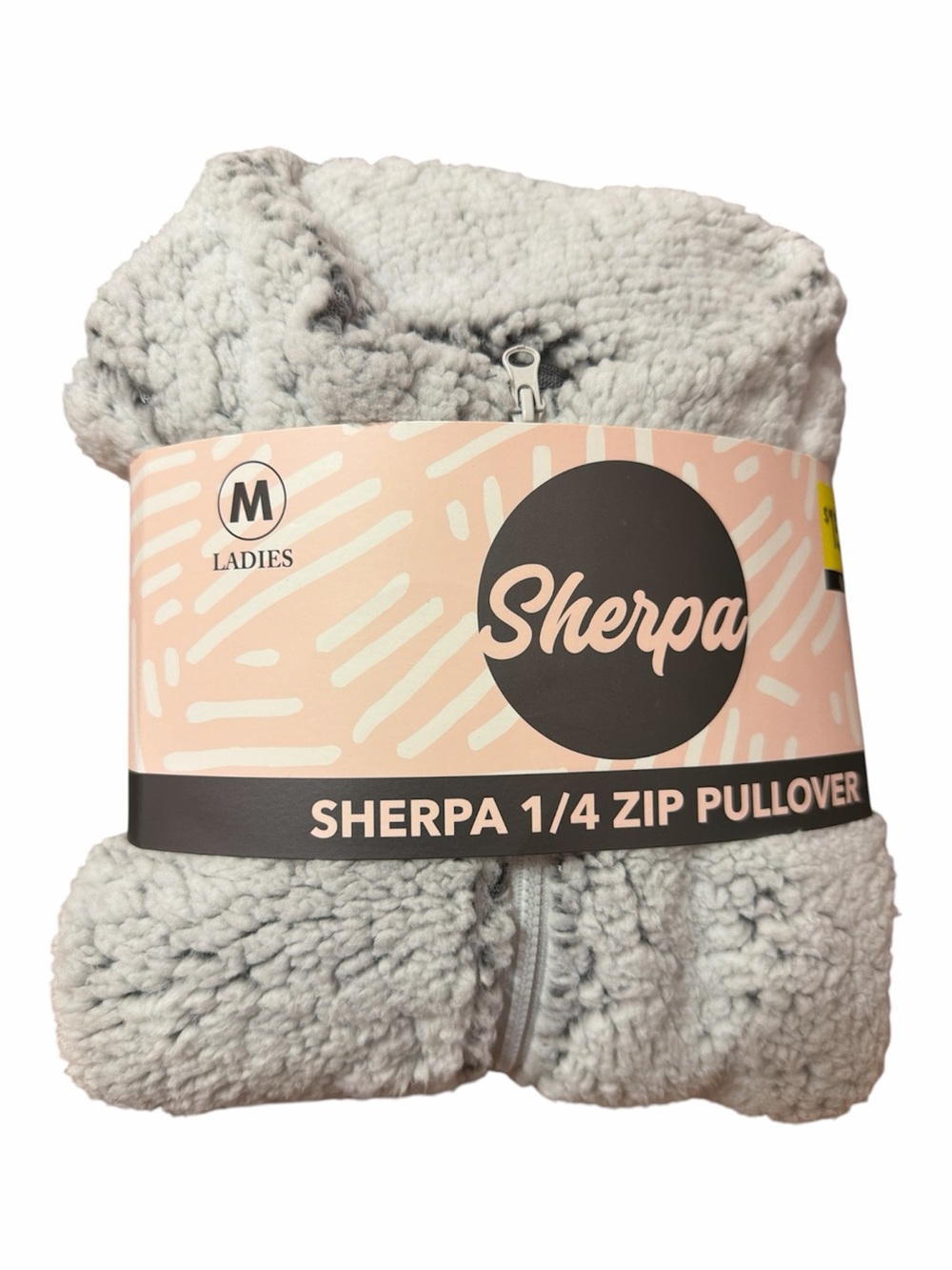 Grey Sherpa 1/4 Zip Pullover Fleece Sweatshirt Cozy Plush Jacket Soft Winter Top